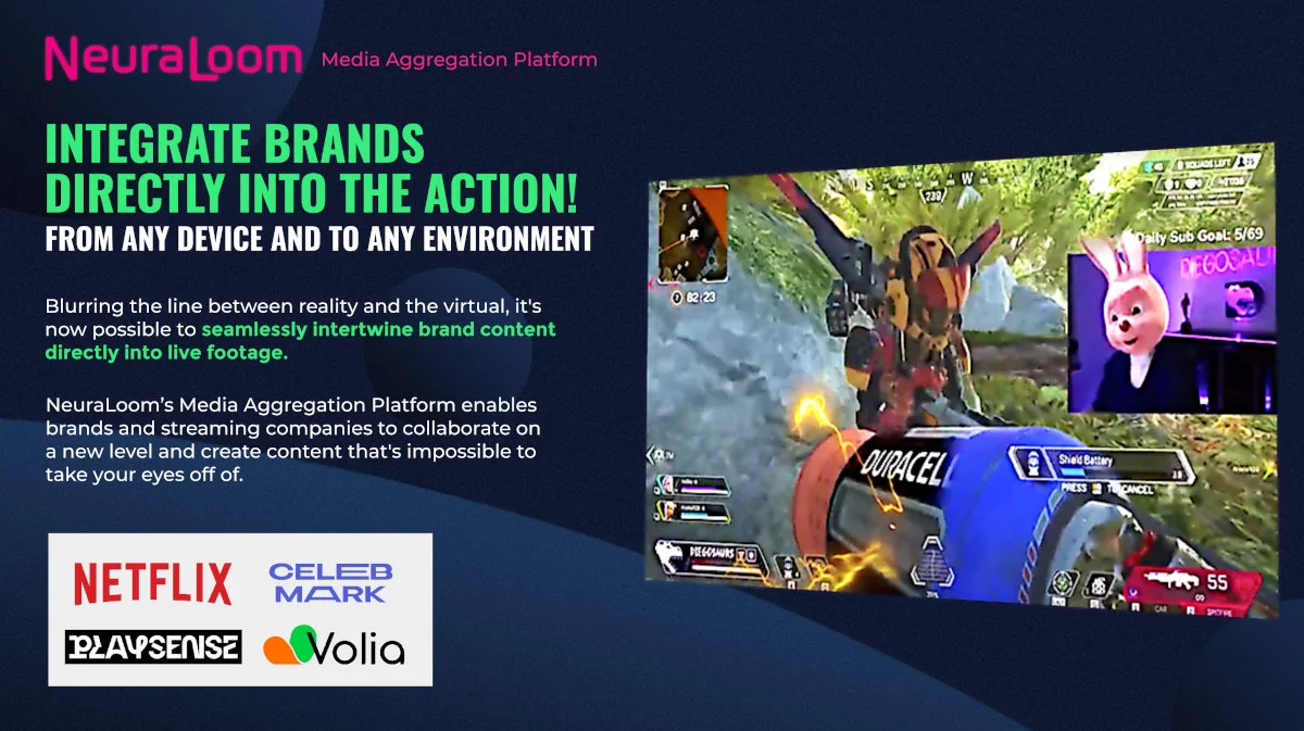 NeuraLoom Media Aggregation Platform - Integrate Brands Directly Into The Action