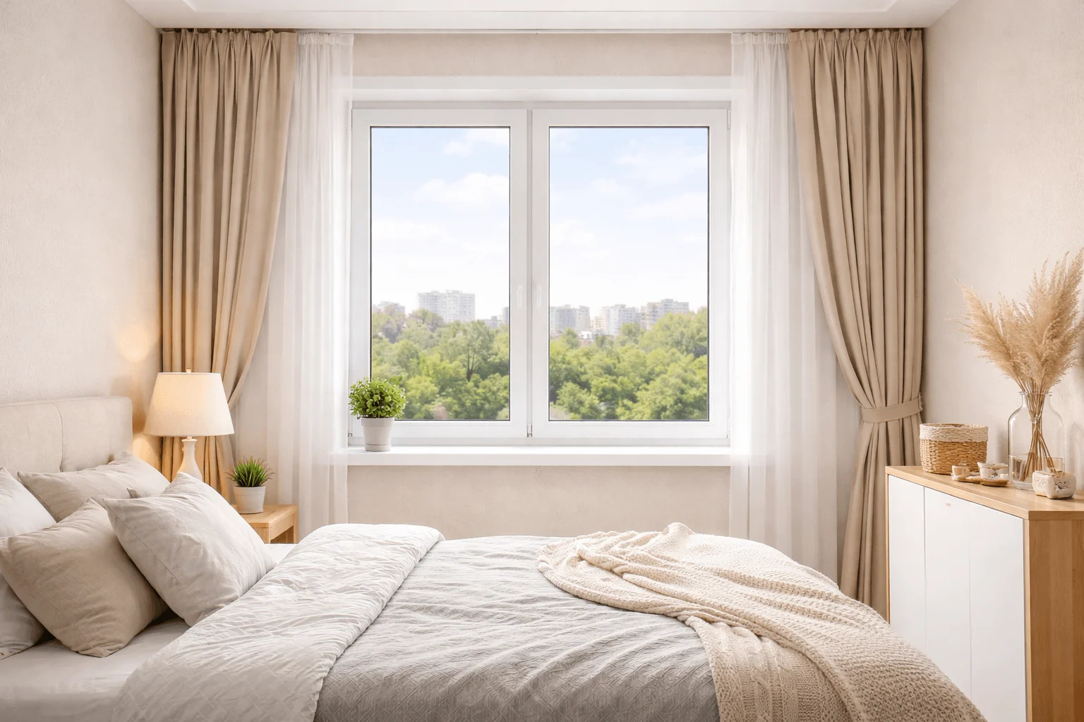 Окна в спальне