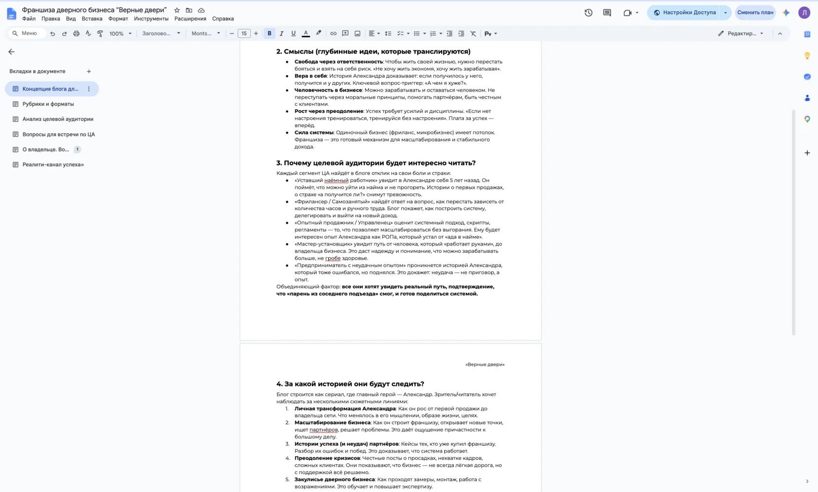 Концепция блога